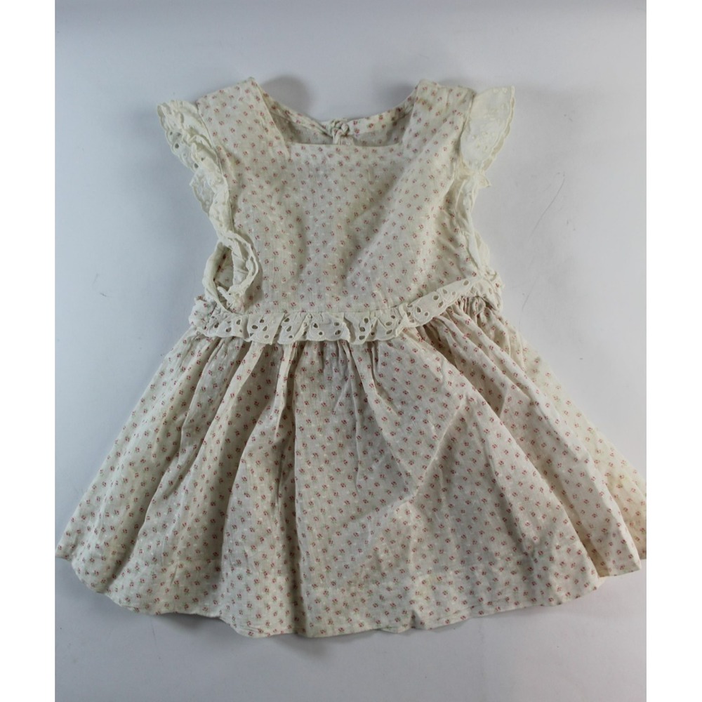 Vintage Little Girls Toddler Farm Dress 2T - 3T Floral All Over Print Barn Find